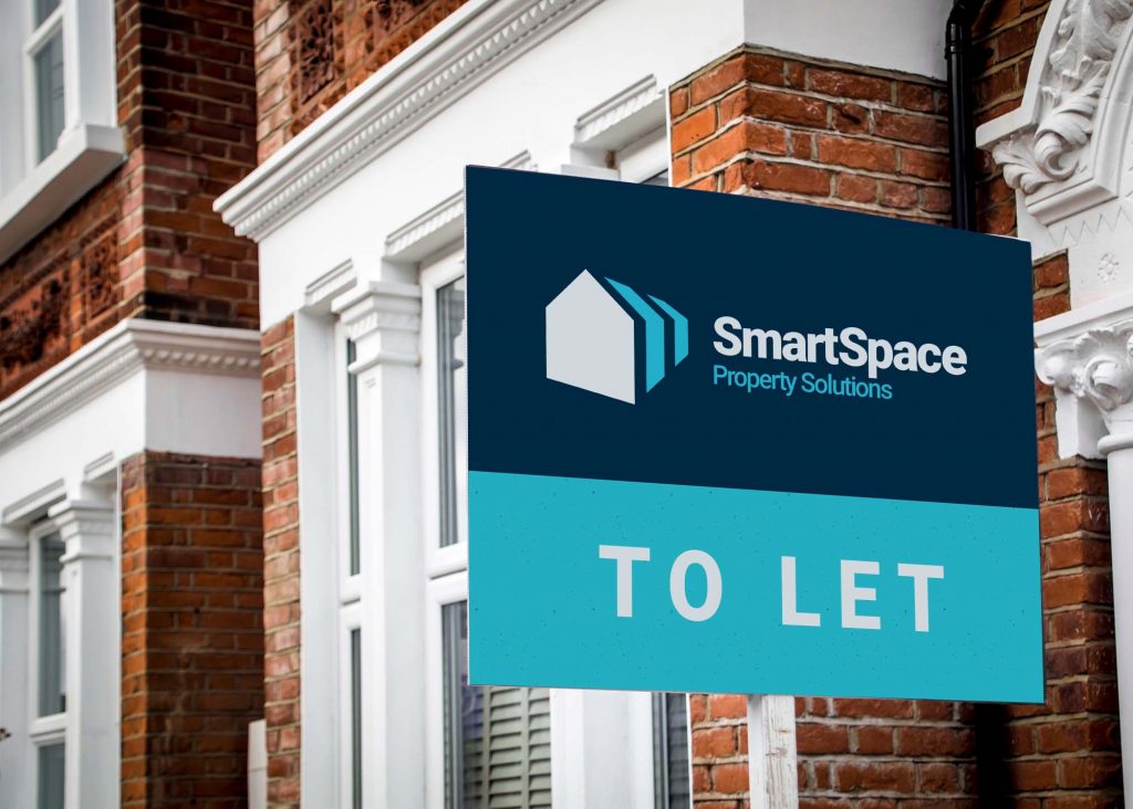SmartSpace Property Solutions - Letting Agency Sign Board outside residential in London